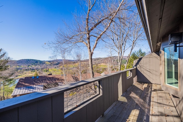 balcony with a mountain view