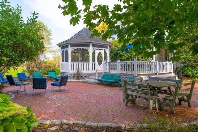 view of patio with a gazebo