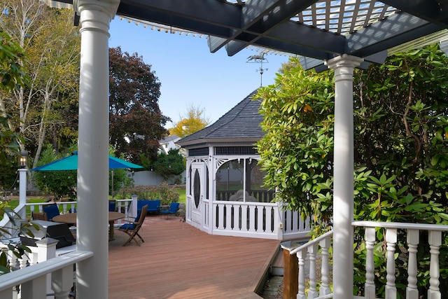 view of wooden terrace