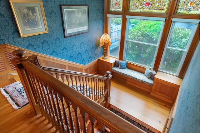 interior space with hardwood / wood-style flooring