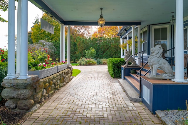 view of patio with covered porch