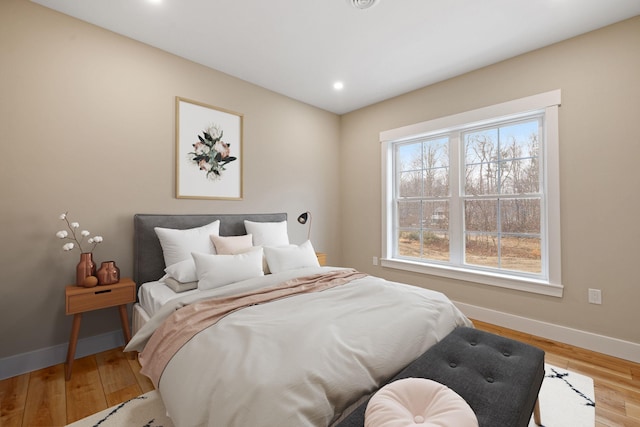 276 Sterling Dr, Laconia, NH 03246 - bedroom with baseboards, wood finished floors, and recessed lighting
