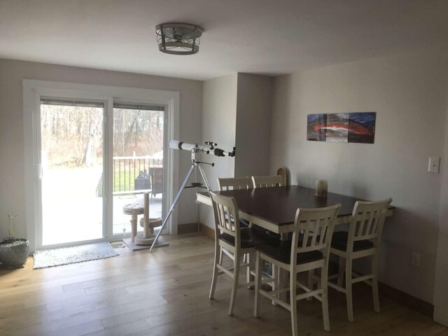 dining room with light wood-type flooring