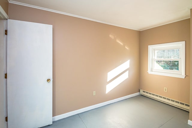 390 Simonds Rd, Dalton, NH 03598 - spare room with baseboard heating, ornamental molding, and baseboards