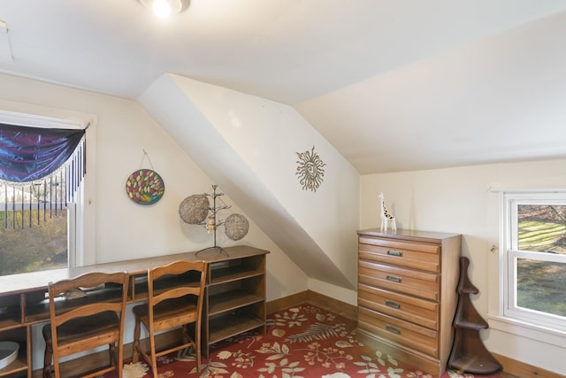 bonus room featuring vaulted ceiling