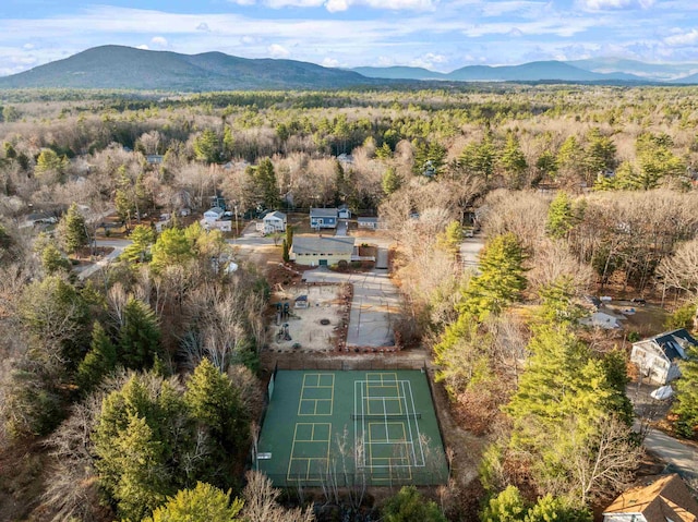 drone / aerial view with a mountain view