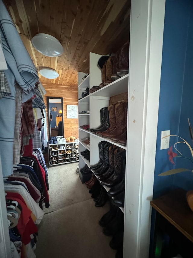 spacious closet with carpet floors