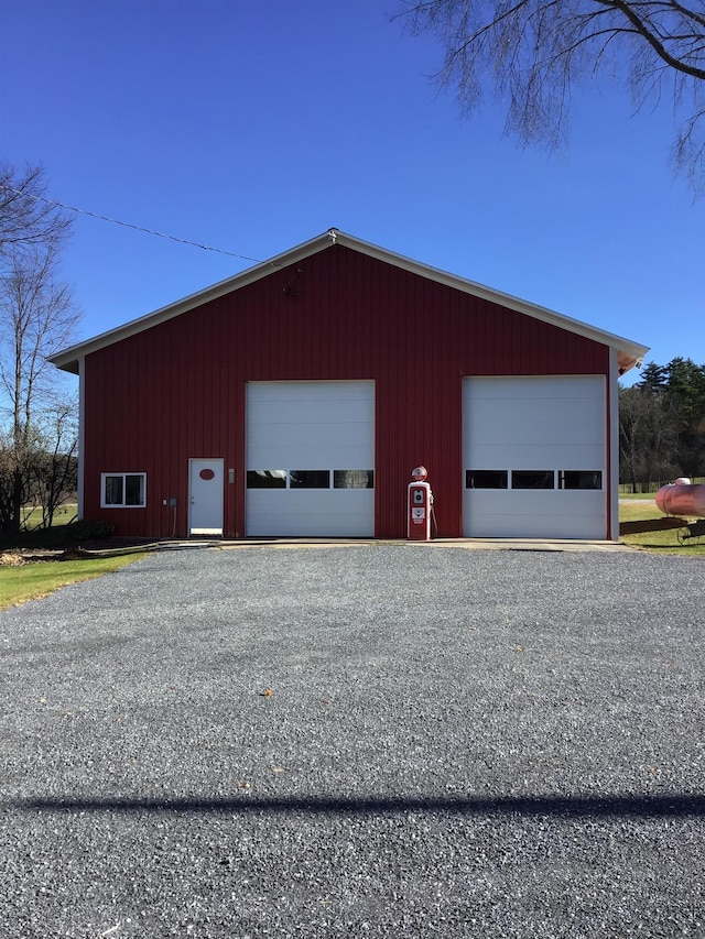 view of outbuilding featuring a garage