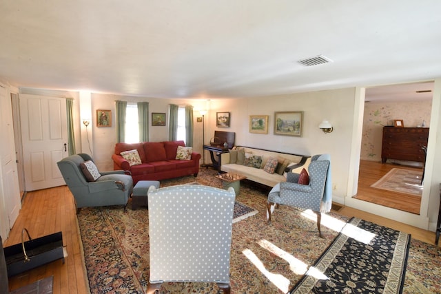 living room featuring hardwood / wood-style floors