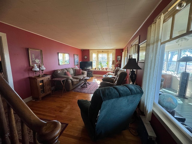 living room featuring hardwood / wood-style flooring