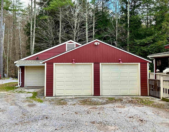 view of garage