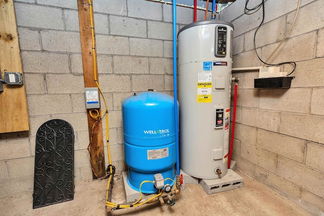 utility room with hybrid water heater