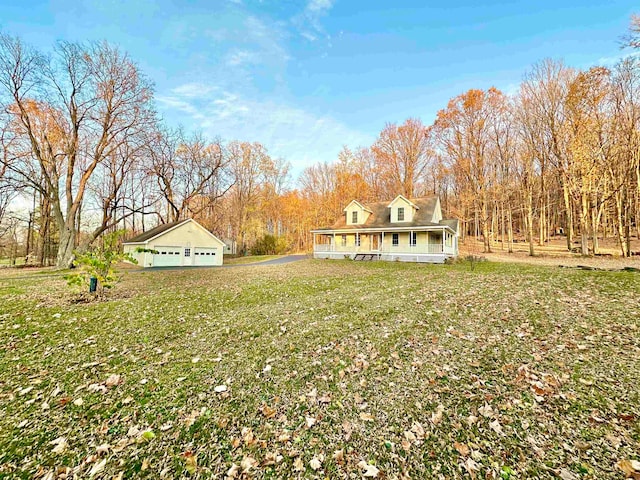 view of yard featuring a porch