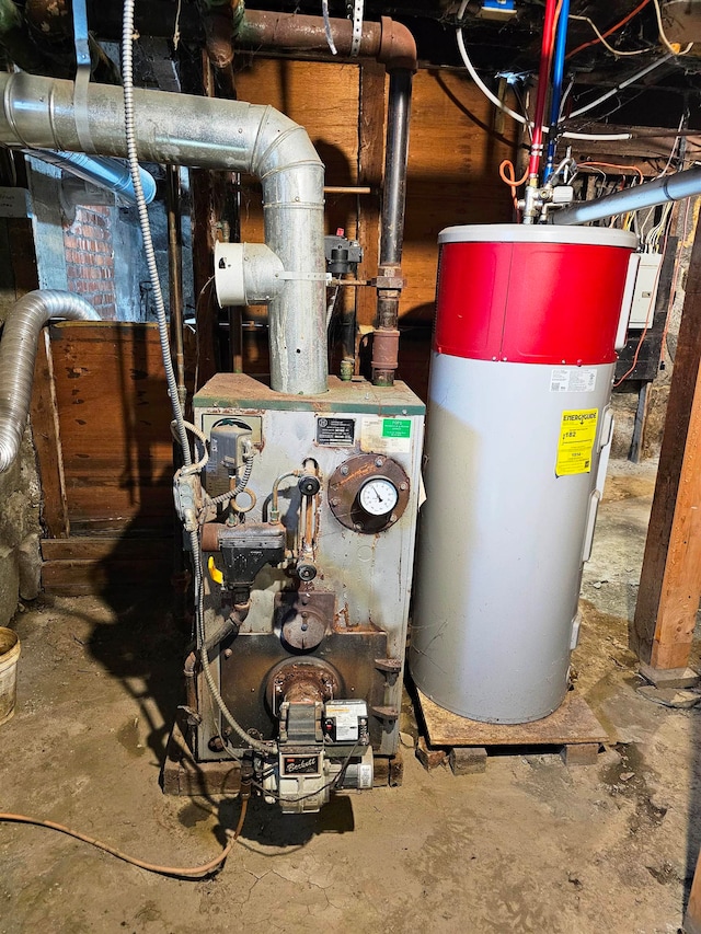 utility room with gas water heater