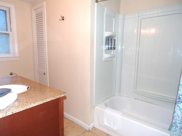 bathroom featuring tile patterned flooring and vanity