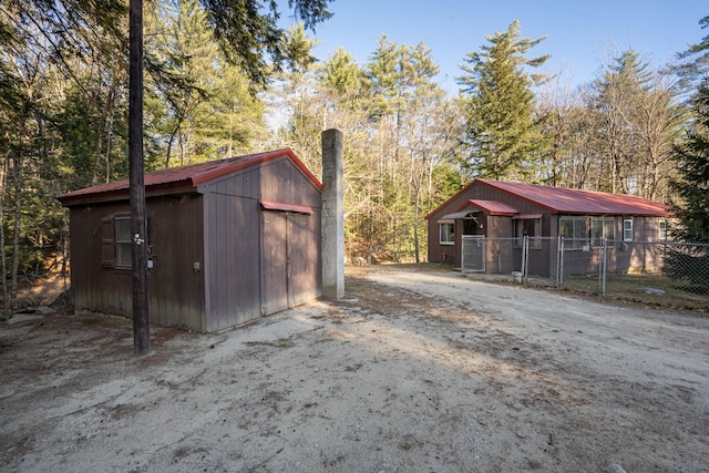 view of outbuilding featuring a garage