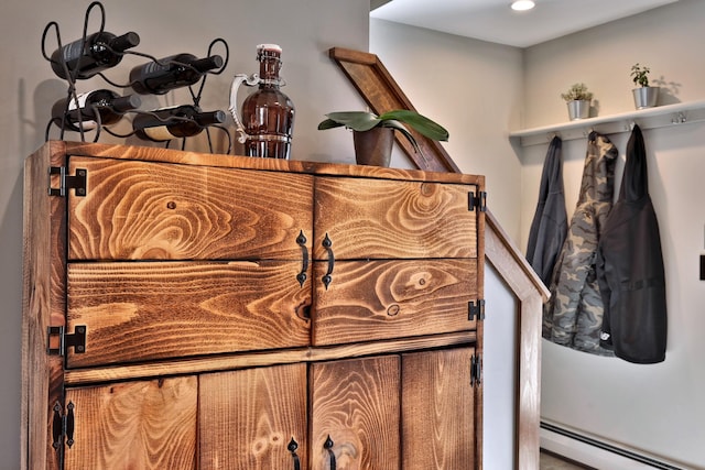 room details featuring baseboard heating