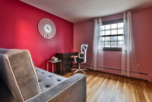 living area with light wood-type flooring