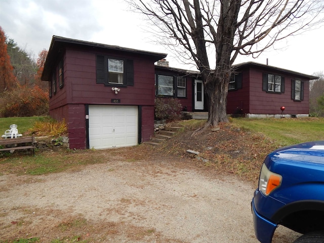 view of front of house with a garage