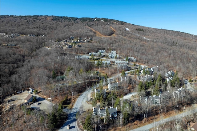 bird's eye view with a mountain view