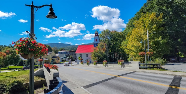 view of road featuring a mountain view