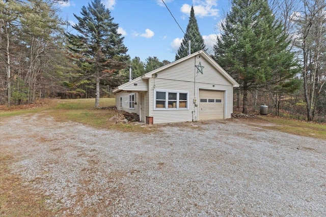 exterior space with a garage