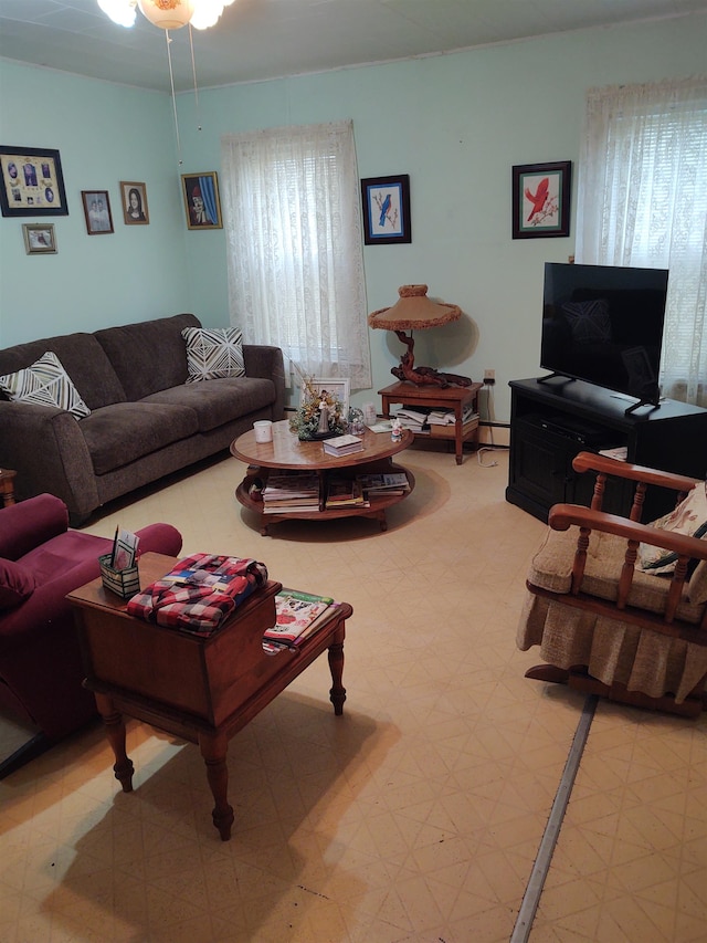 living room with plenty of natural light