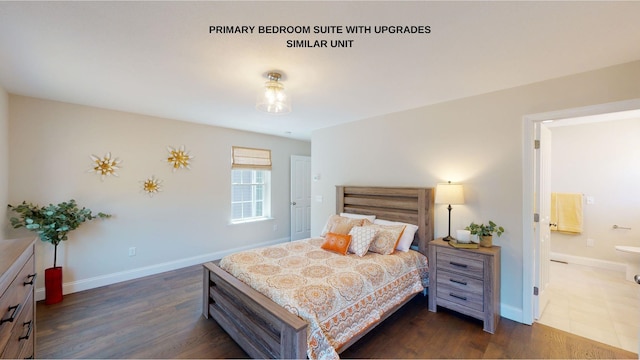 bedroom featuring dark hardwood / wood-style floors