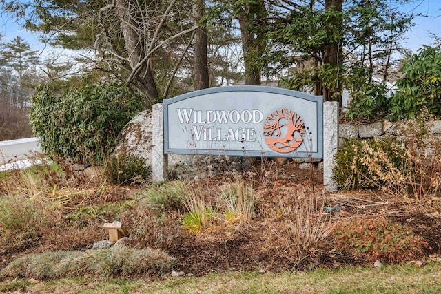 view of community sign