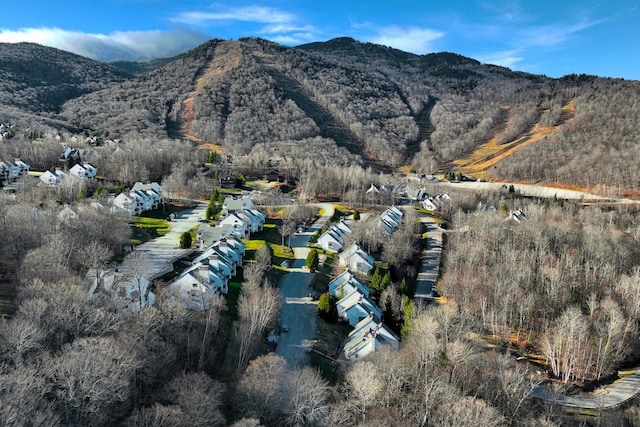 aerial view featuring a mountain view