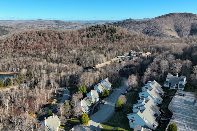 bird's eye view featuring a mountain view