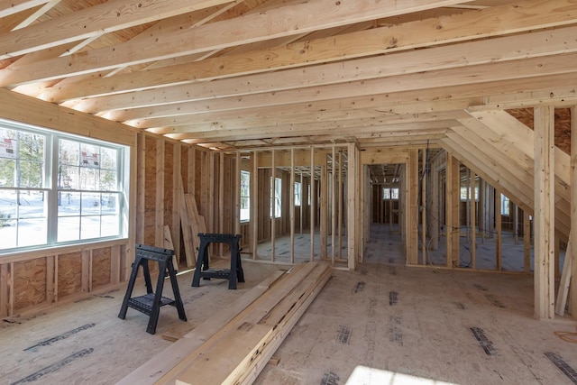 view of unfinished attic