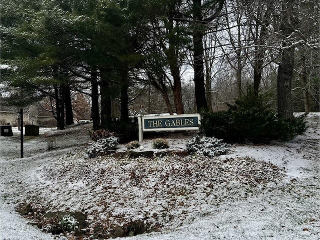 view of community sign