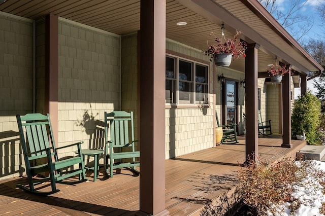 deck with covered porch