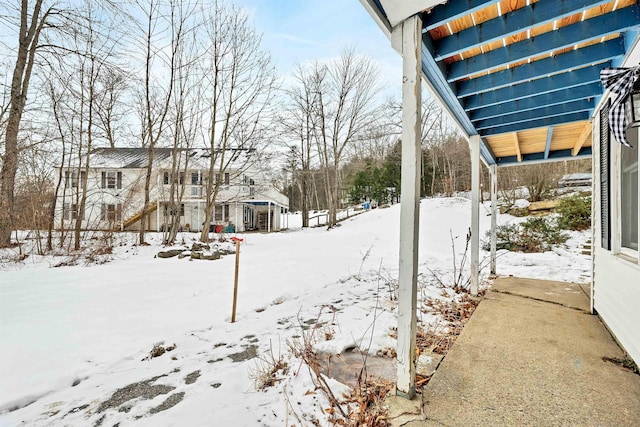 view of snowy yard