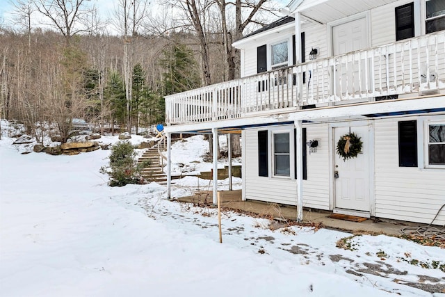 exterior space with a wooden deck