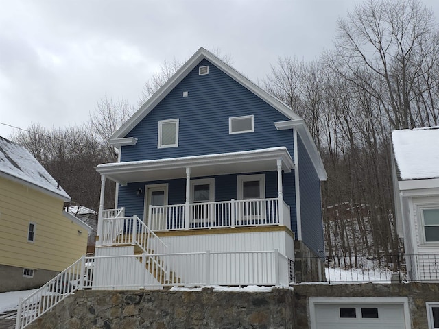 view of front facade with covered porch