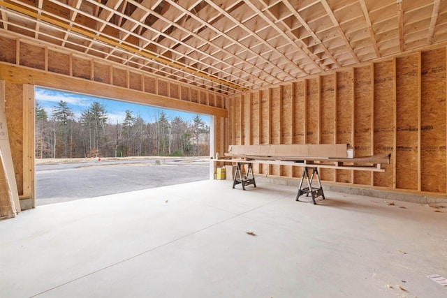 misc room with concrete flooring