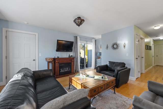 living room featuring light hardwood / wood-style floors