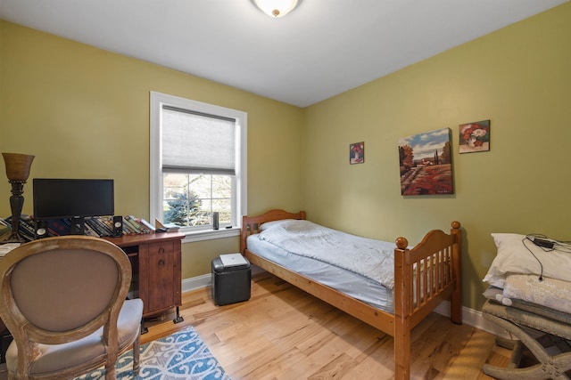 bedroom featuring light hardwood / wood-style flooring