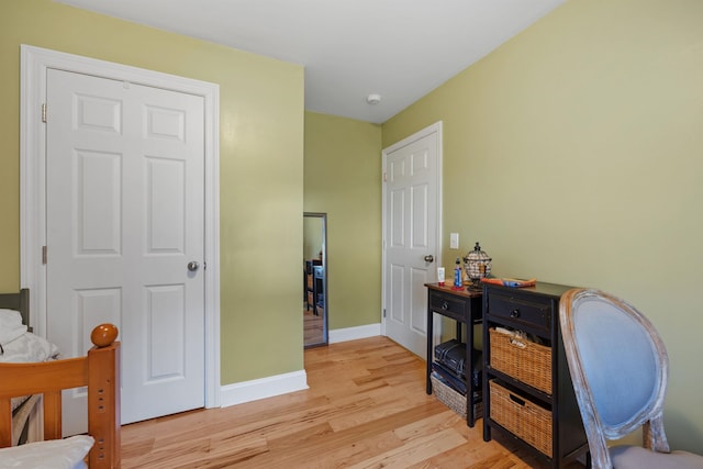 bedroom featuring light hardwood / wood-style floors