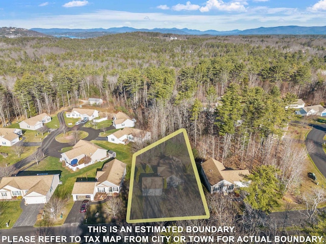 aerial view featuring a mountain view