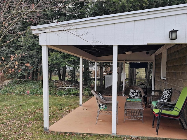 view of patio with an outdoor hangout area