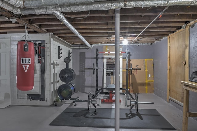 view of workout area