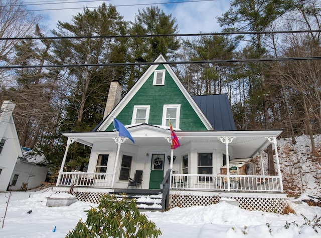 view of front of property with a porch