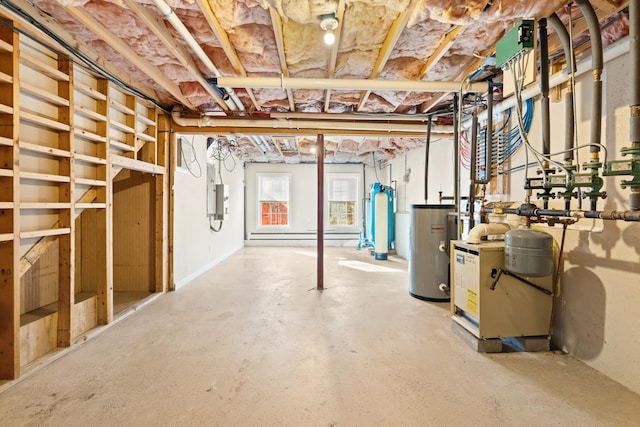 basement with gas water heater