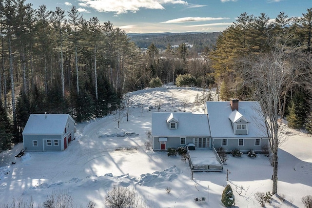 view of snowy aerial view