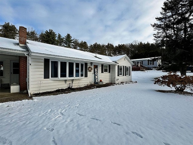 view of single story home