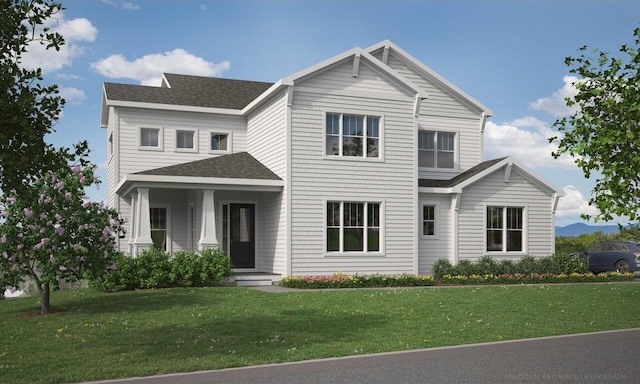 view of front facade with a front lawn