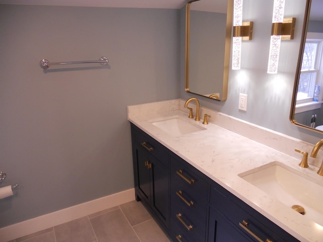 bathroom featuring tile patterned floors and vanity